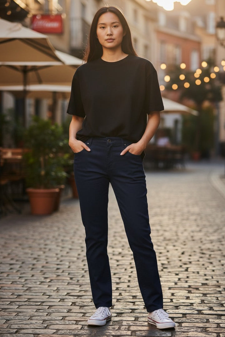 Jean slim à taille mi-haute