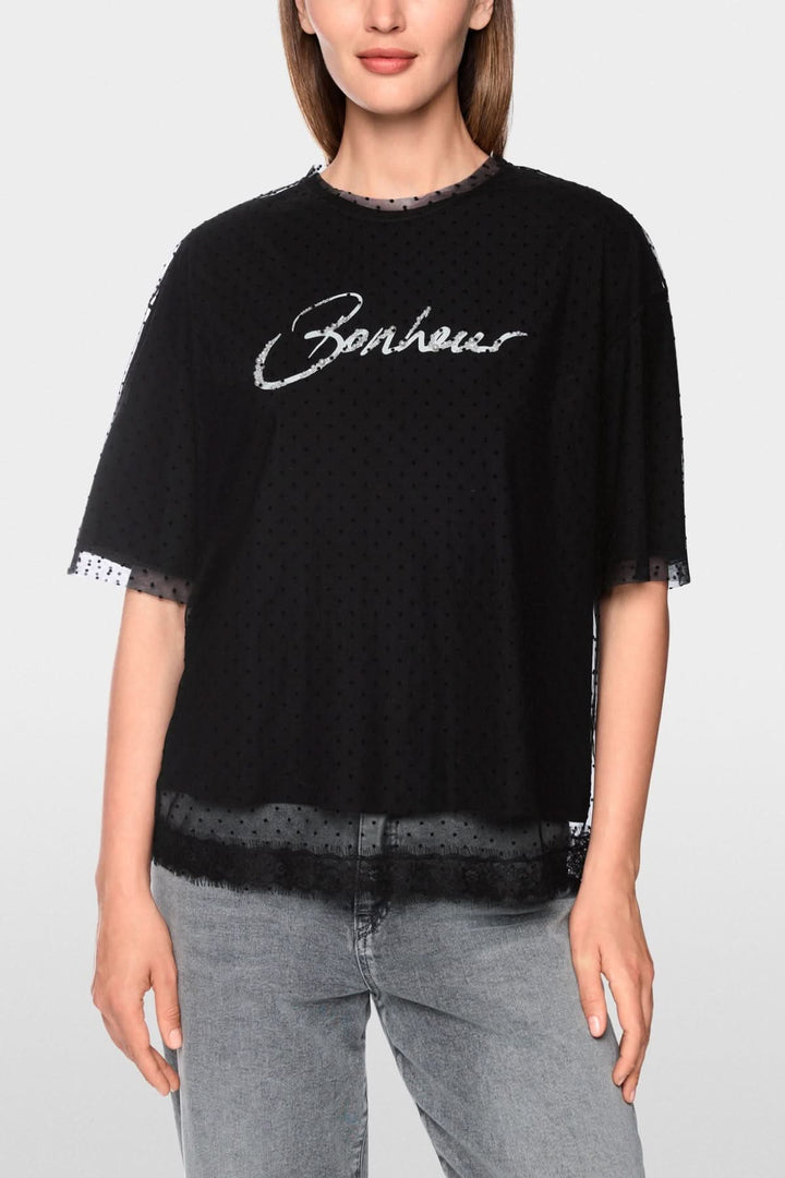 T-shirt 2 en 1 avec dentelle et perles