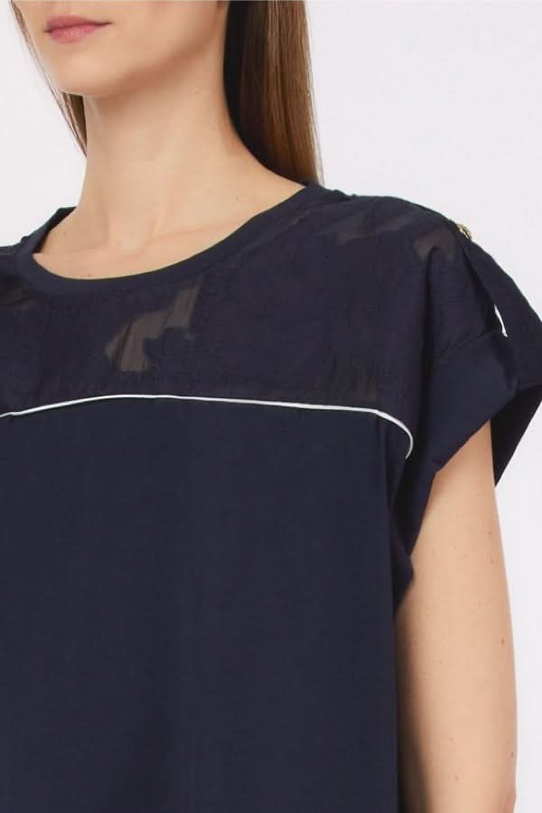 T-shirt à détail contrastant