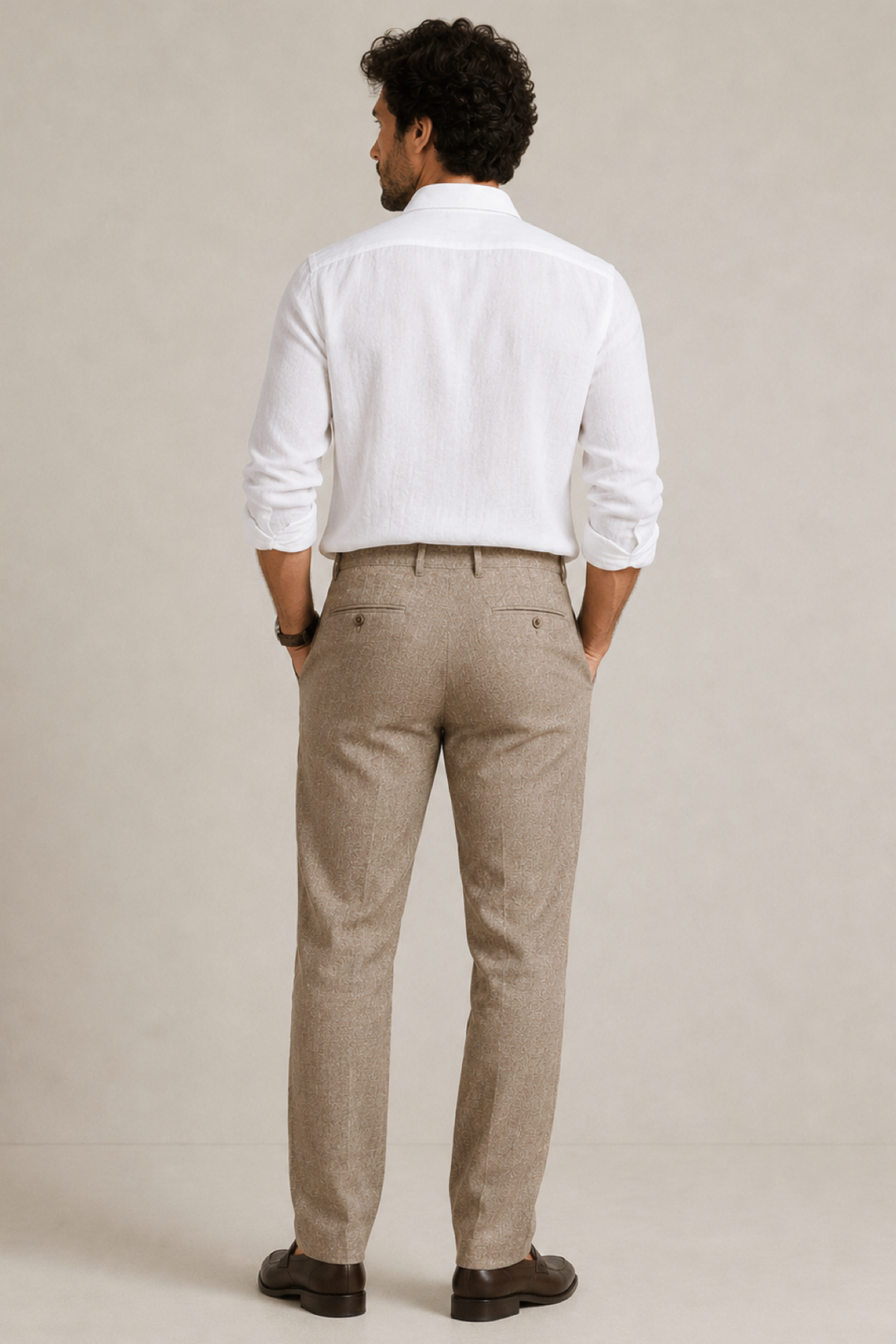 Pantalon chino en lin mélangé