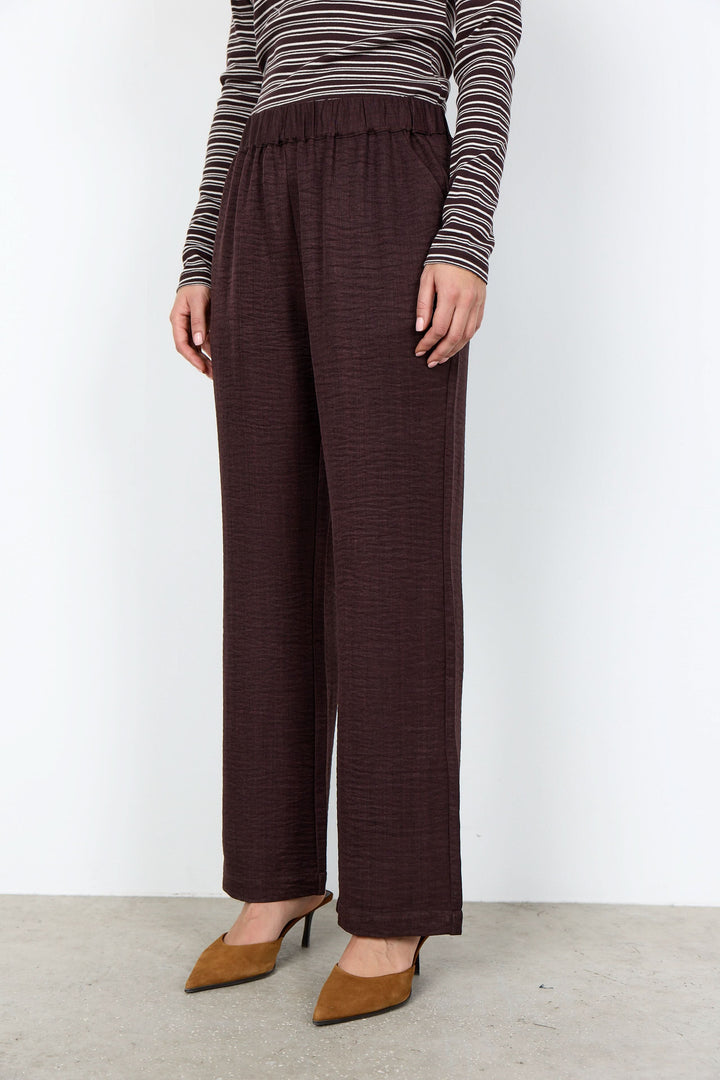 Pantalon Charissa à jambe large et taille élastique