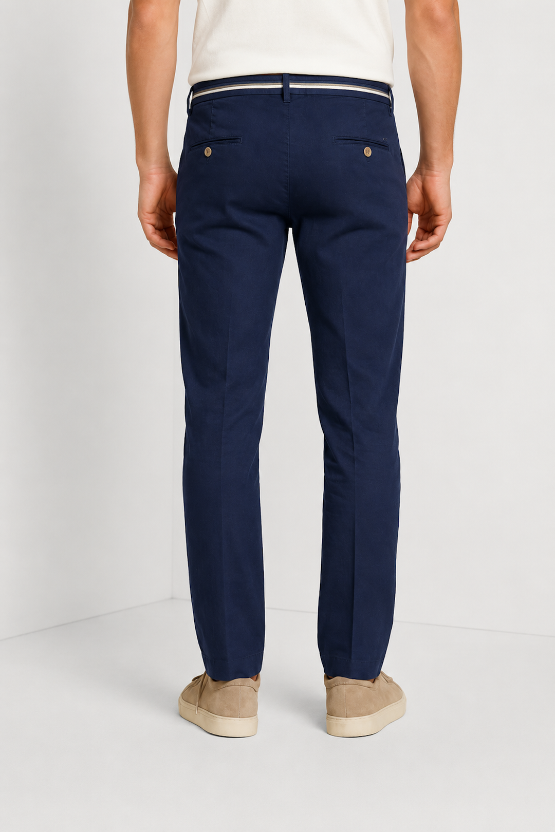 Pantalon Turin Oxford en lin et coton coupe moderne