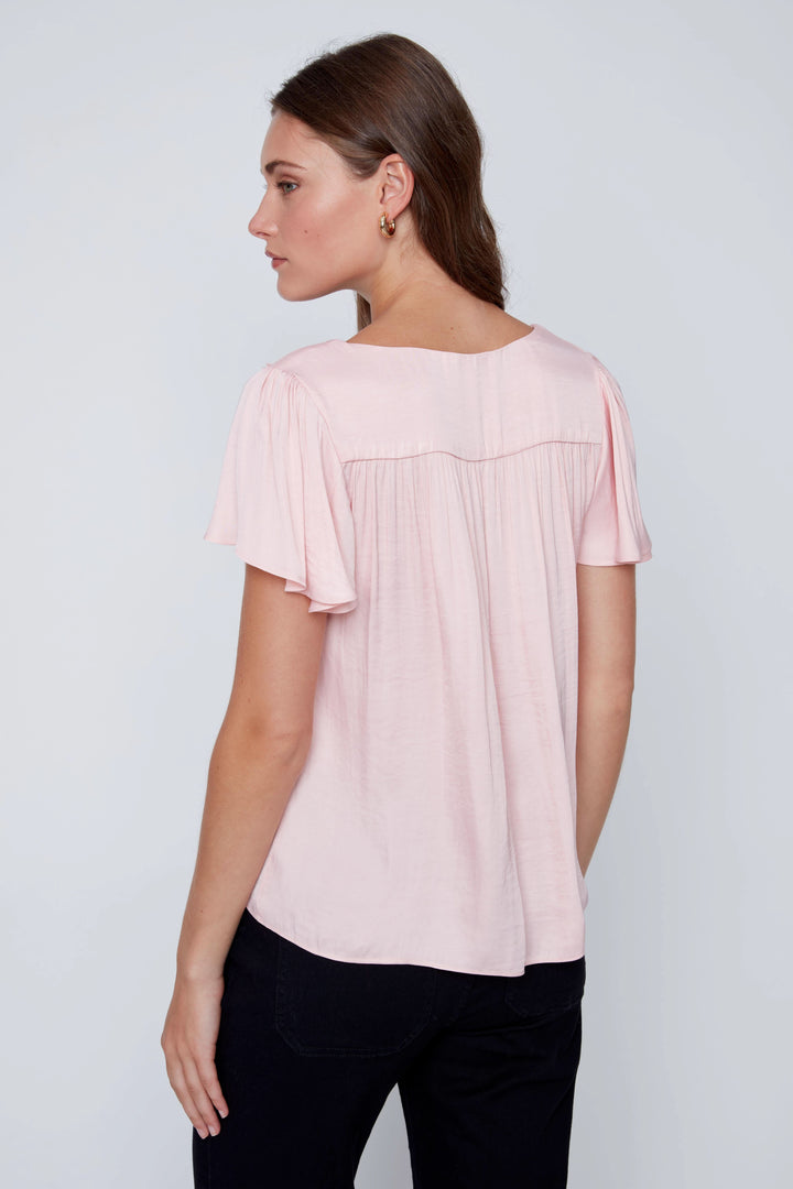 Blouse fluide à manches volantées