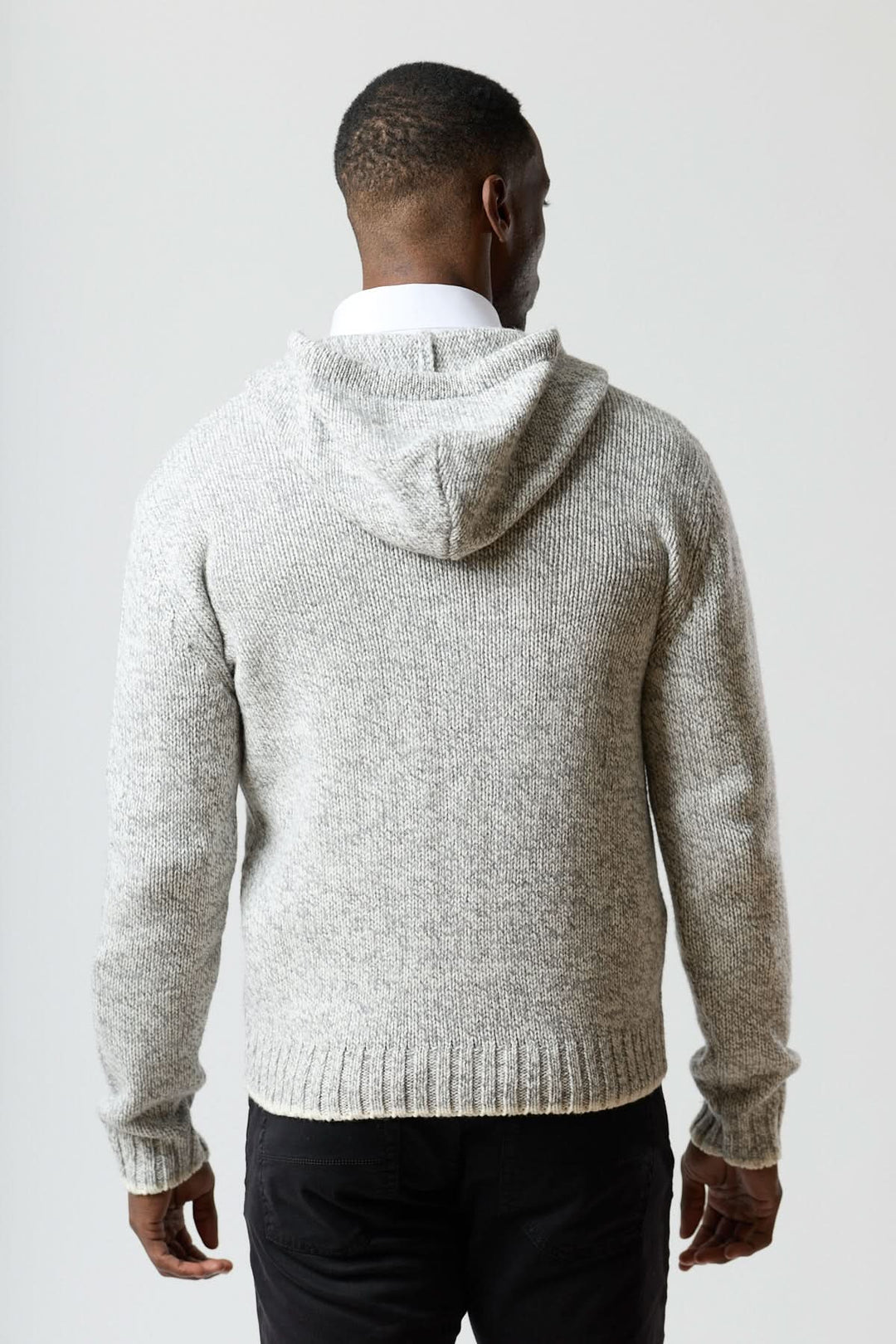 Chandail zippé à capuche texturé