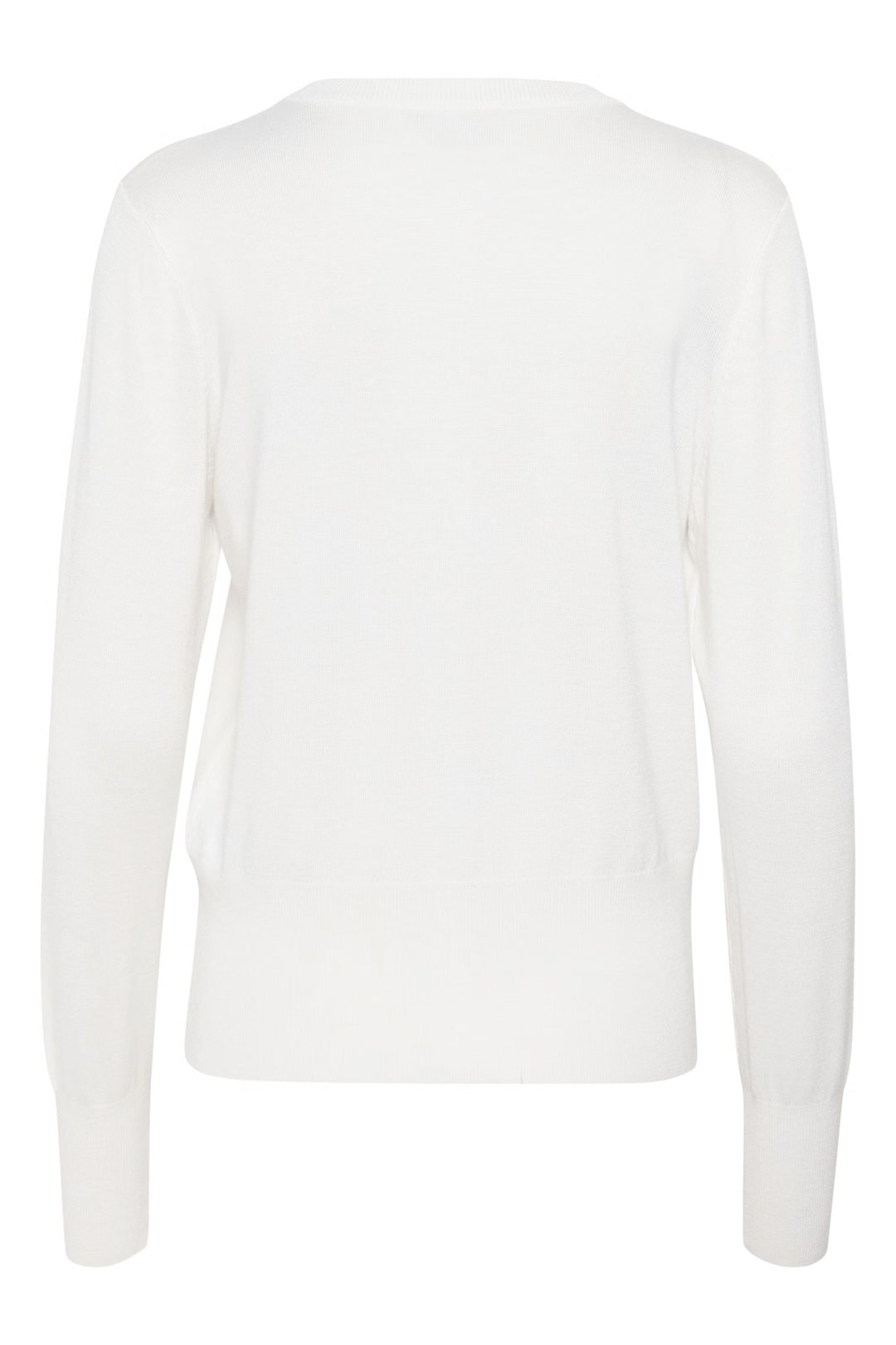 Cardigan Lizza blanc, manches longues ajustées, textile léger et élégant, vue arrière.