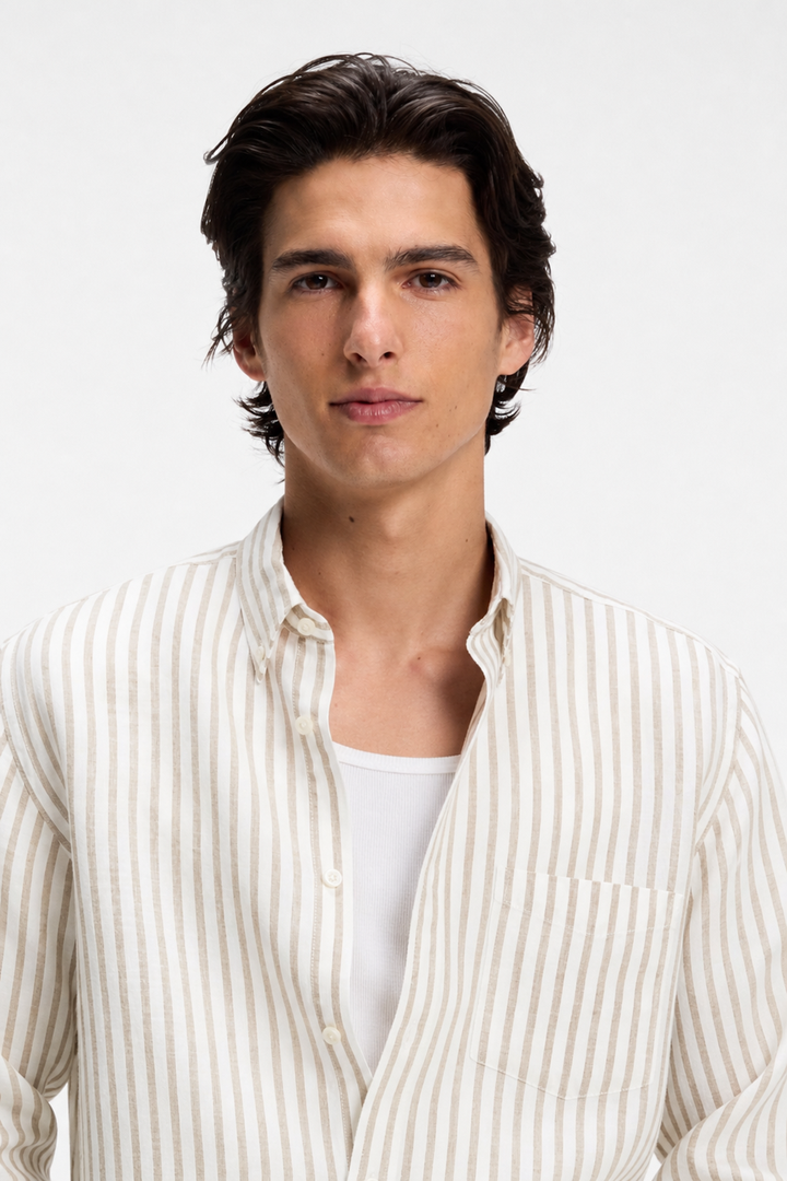 Chemise en lin à rayures