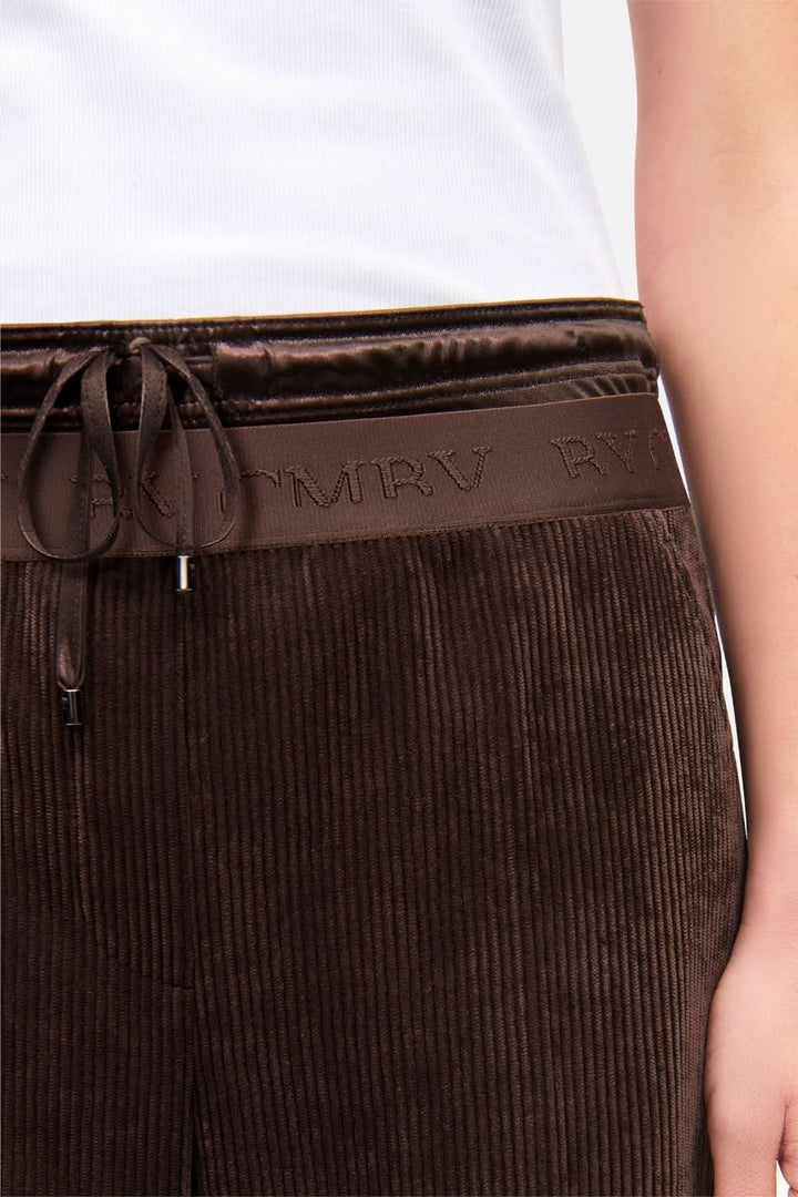 Pantalon en velours côtelé à taille élastique
