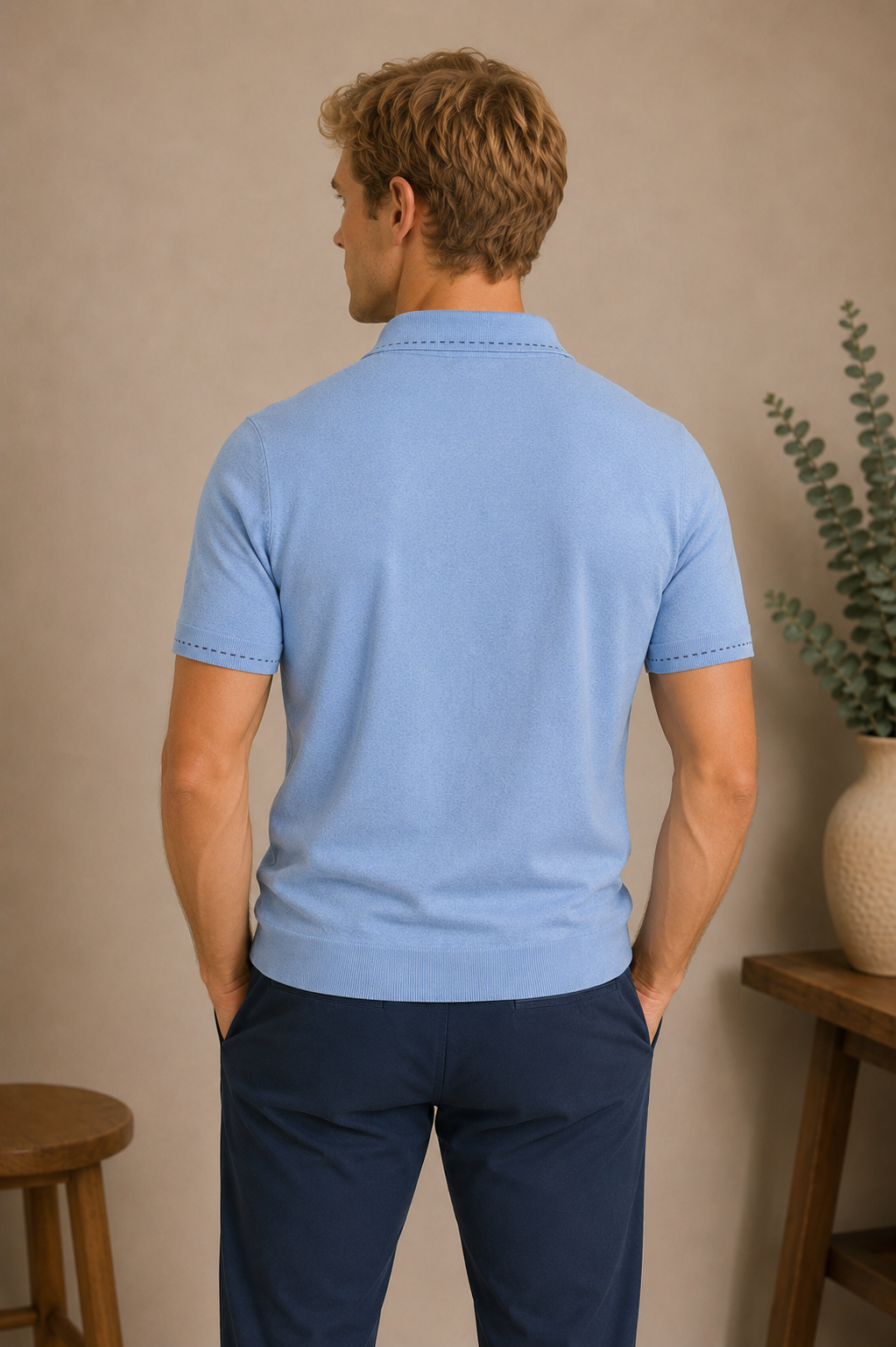 Polo en soie et coton