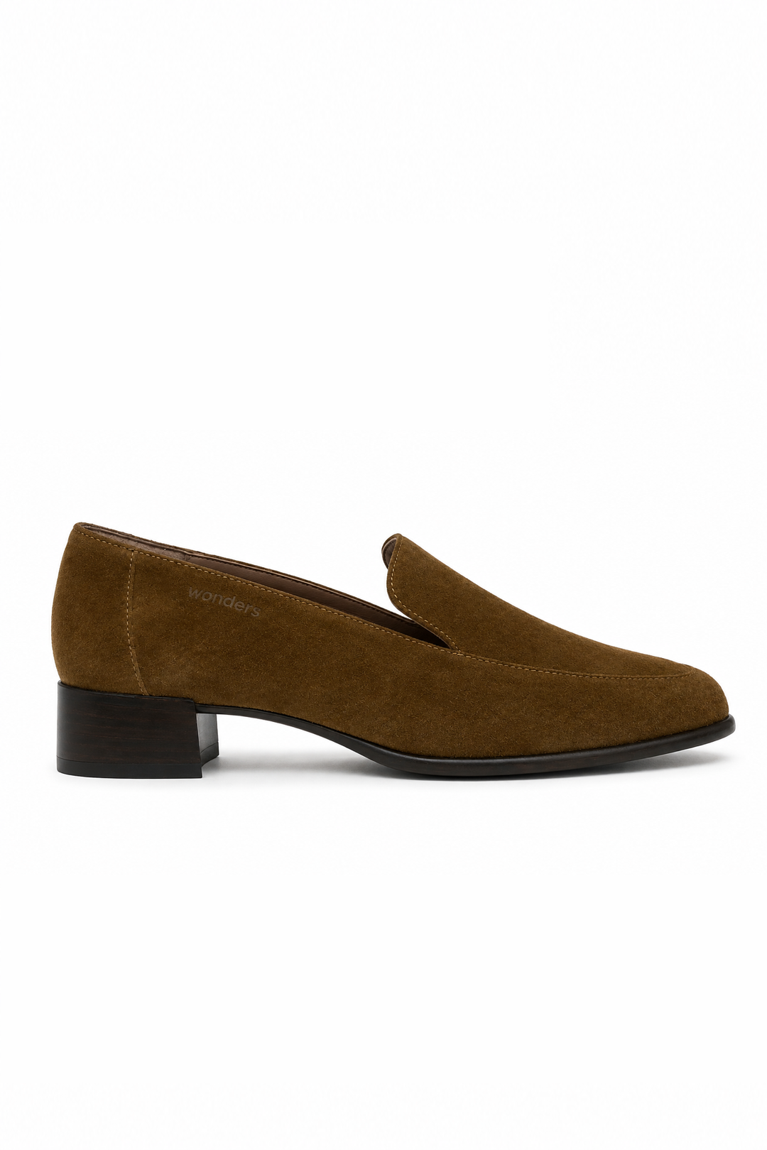 Mocassins en suède à petit talon