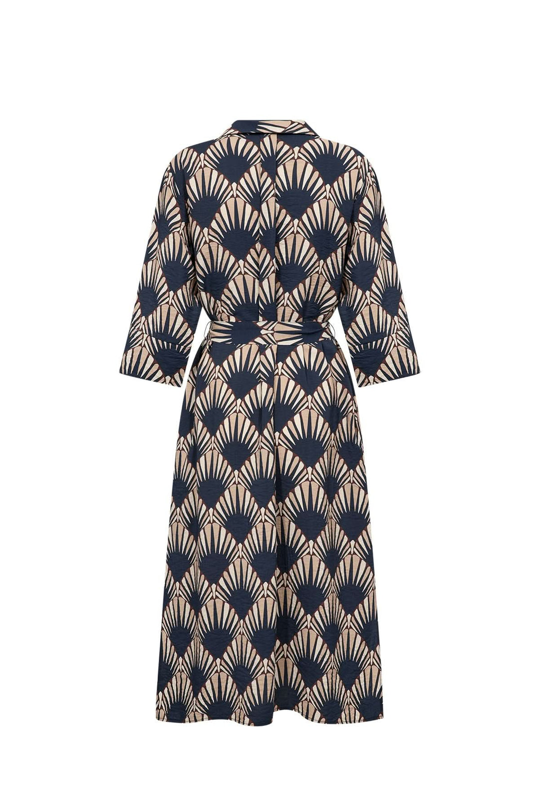 Robe Halin midi à imprimé graphique et ceinture