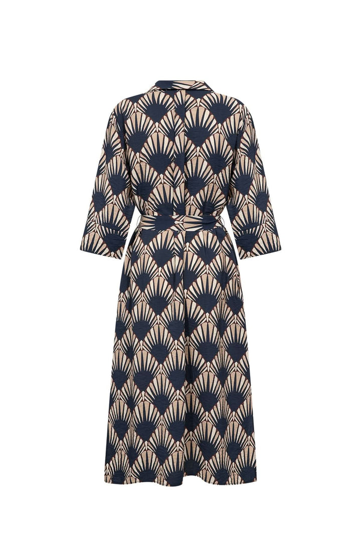 Robe Halin midi à imprimé graphique et ceinture