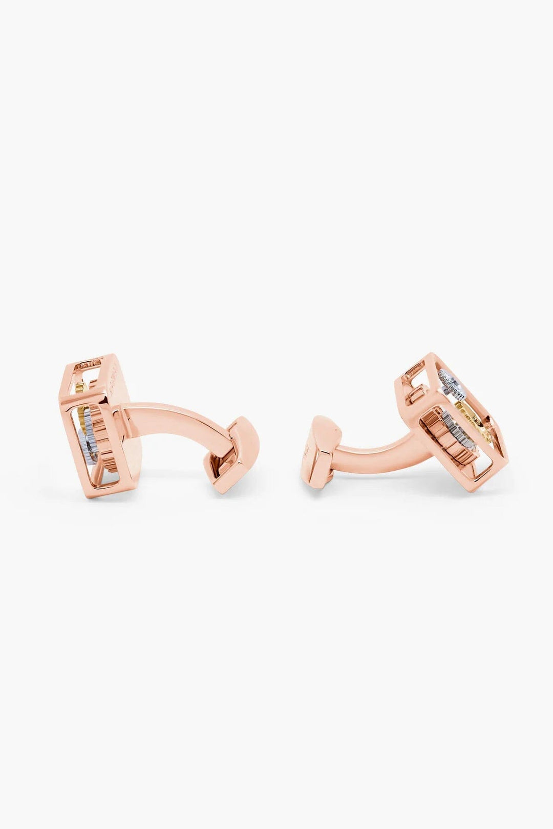 Boutons de manchette Square Gear plaqué or rose Homme - Accessoires - Bouton de manchette Tateossian