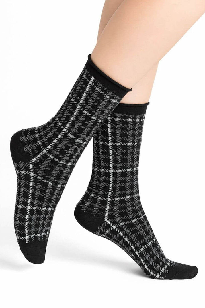 Chaussettes en laine fine prince de galles Femme - Accessoires - Chaussette Bleuforêt