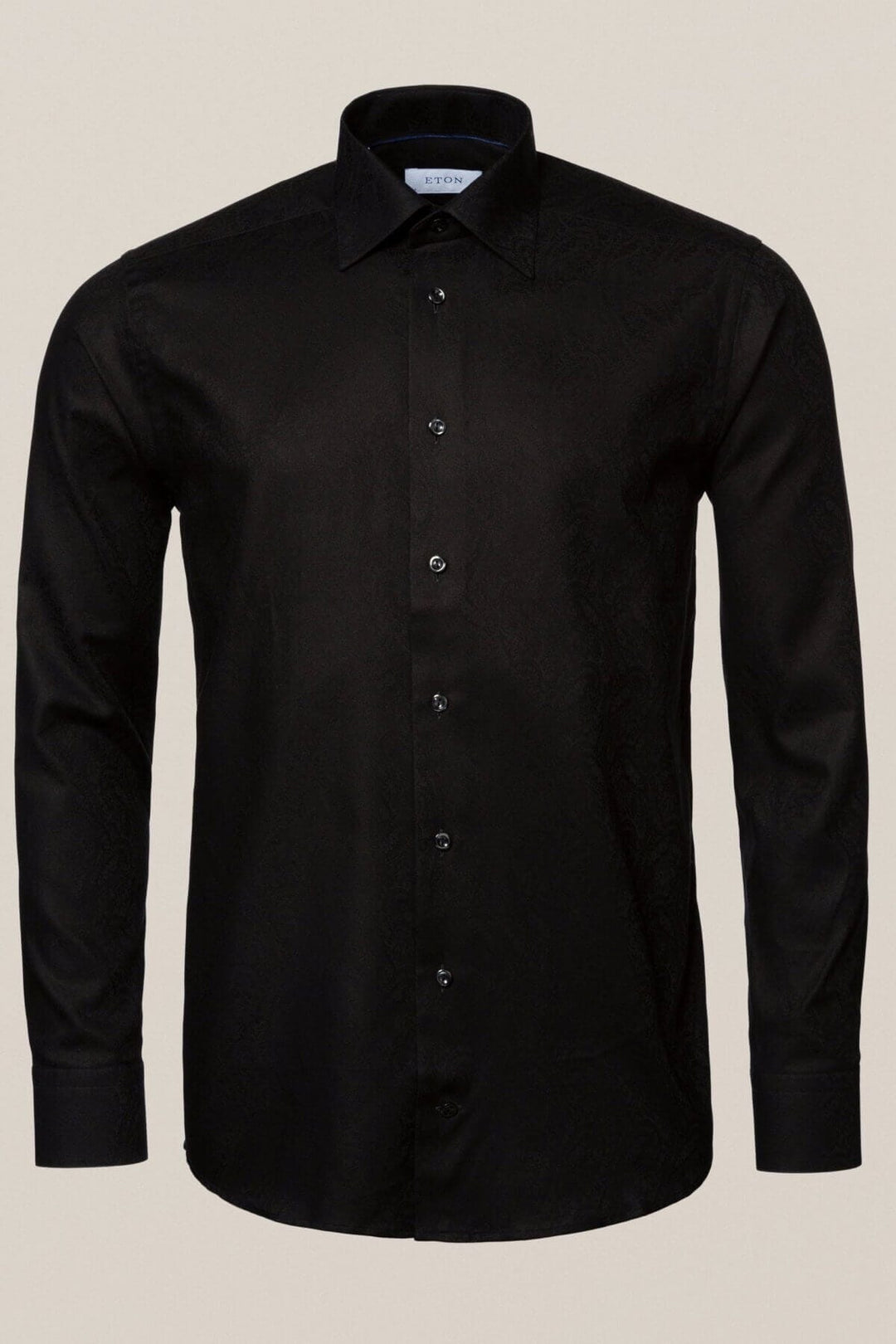 Chemise jacquard noire à motifs cachemire Homme - Chemise - Chemise habillée Eton