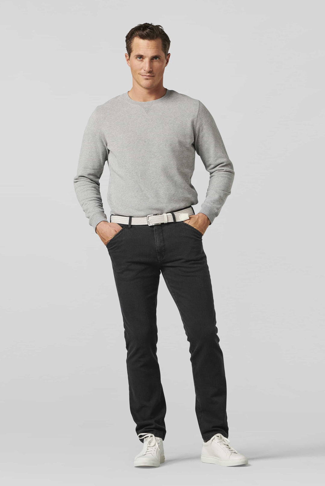 Chino-denim de laine et coton super stretch Homme - Pantalon - Jean Meyer