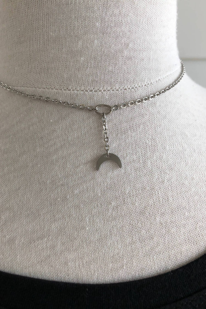 Collier argent avec breloque lune Femme - Bijoux - Collier Les nanas