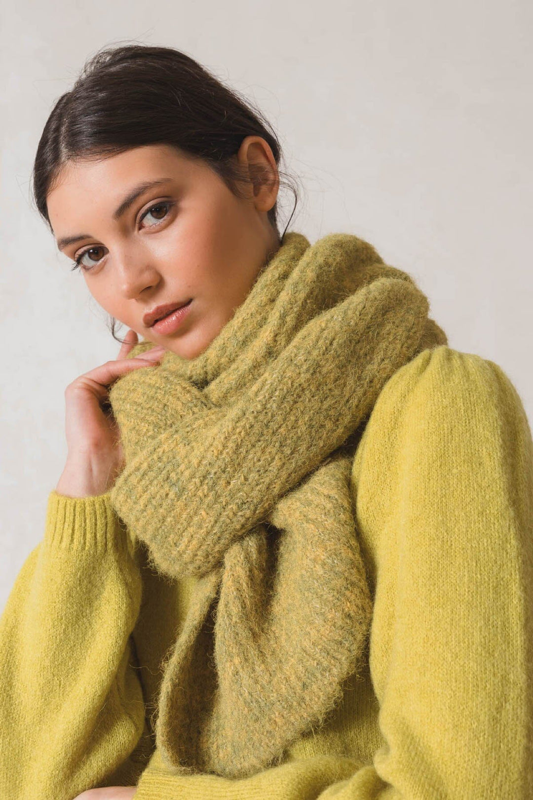 Foulard en tricot Indi & cold Jaune 