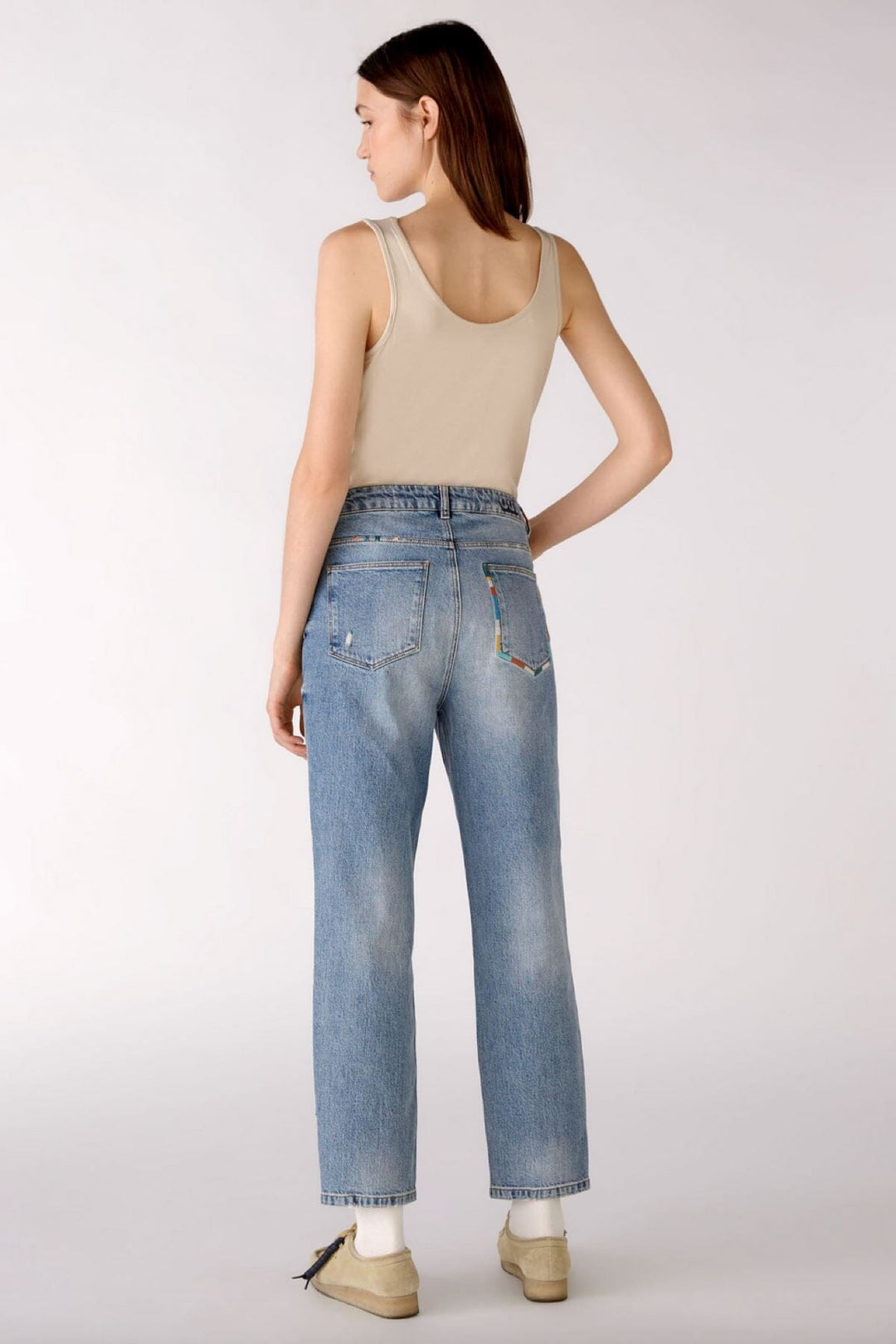 Jean pâle à jambe droite Femme - Bas - Pantalon - Jeans Oui