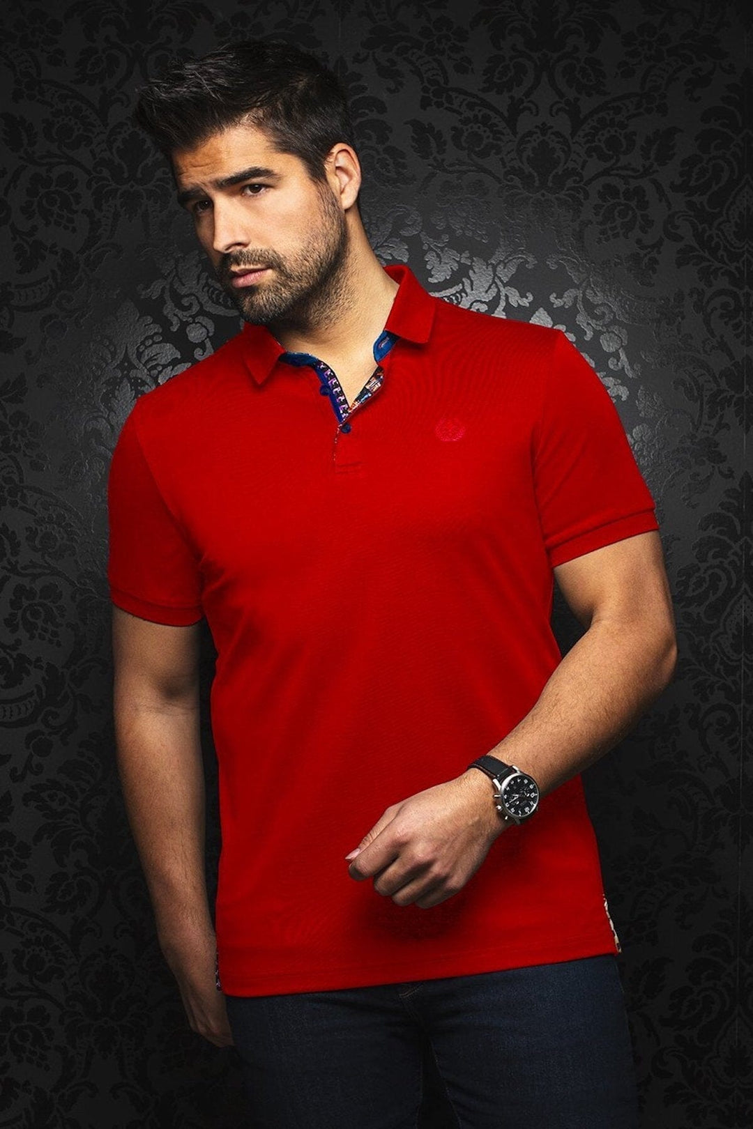 Polo Eagle Rouge Homme - Hauts - Polo - Polo m/c AU NOIR