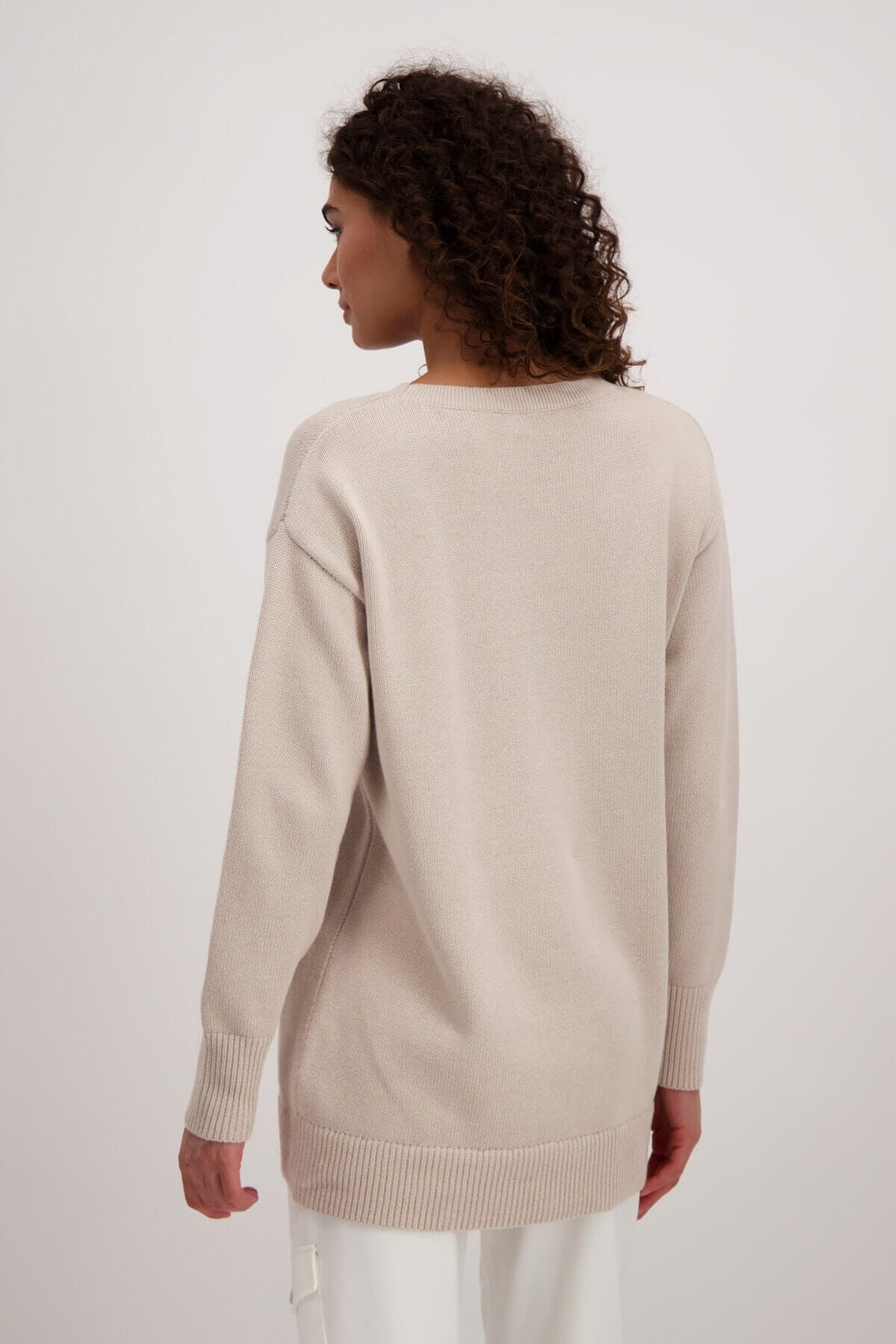 Pull oversize en coton à col rond et strass Femme - Hauts - Chandail Monari