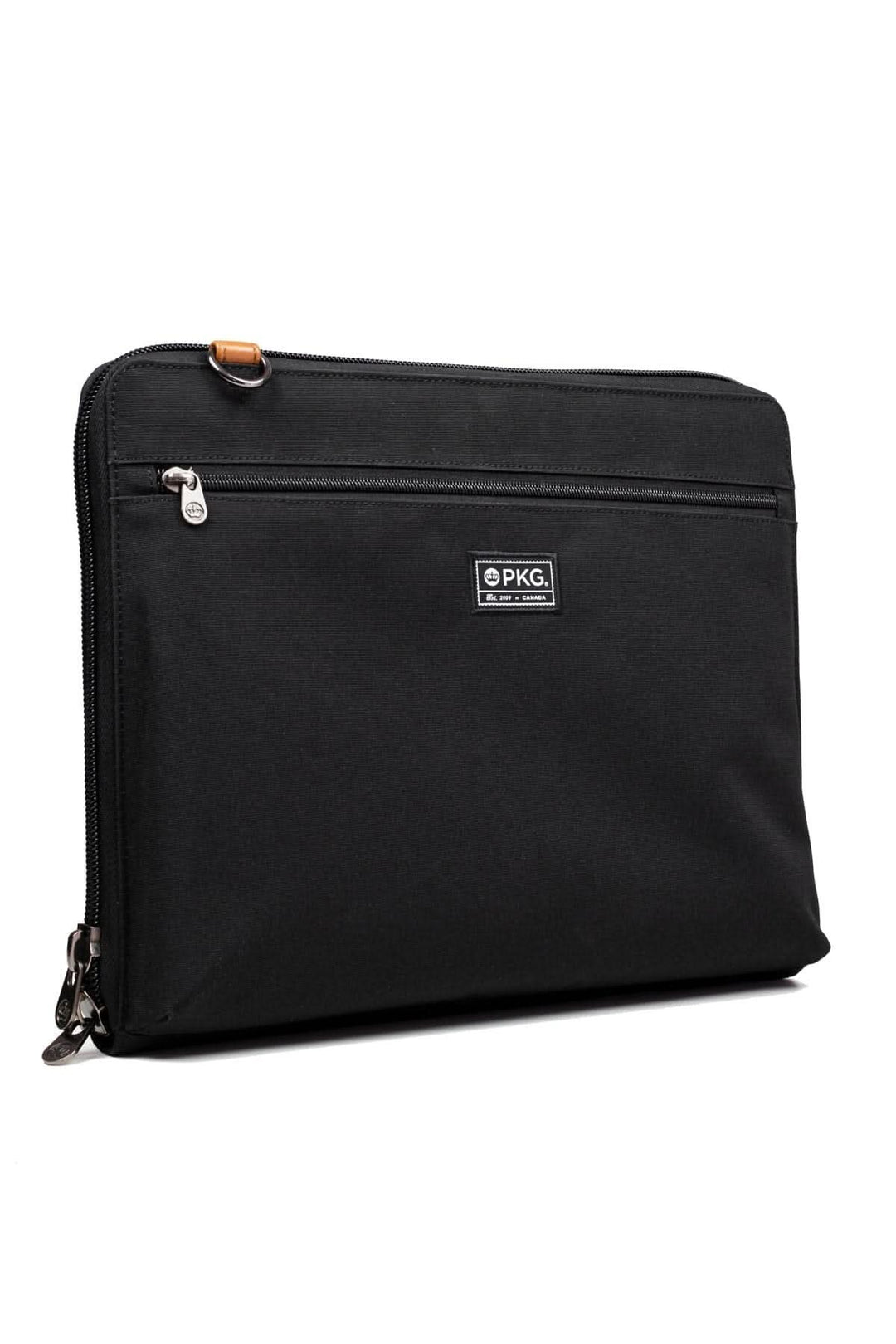 Sac messager PKG Wellington 10L noir avec zip et poches extérieures pour un rangement efficace.