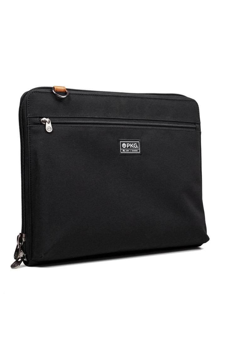 Sac messager PKG Wellington 10L noir avec zip et poches extérieures pour un rangement efficace.