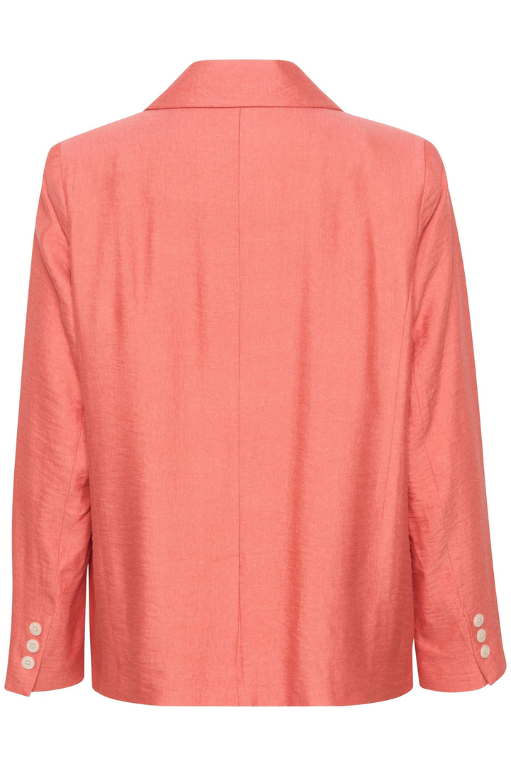 Veston Talena de derrière, coupe décontractée, couleur corail, boutons aux manches.